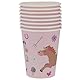 Folat 27502 Pferd Geburtstag Deko Rosa - Becher - Happy Horse - 250 ml - 8 Stück - Pferde Partygeschirr für Pferdparty