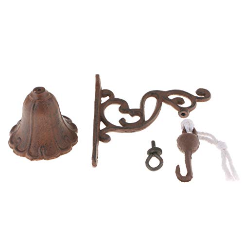 LOVIVER Campainha de porta de ferro fundido estilo nórdico montada na parede campainha varanda decor