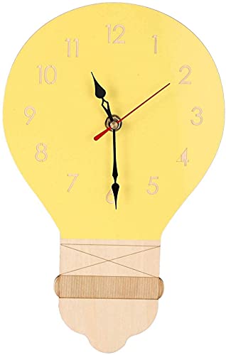 Horloge murale numérique jaune pour chambre style ampoule créatif
