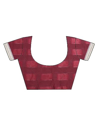 Image of SIRIL Women's Lace & Foil Printed Georgette Saree with Unstitched Blouse Piece(2826S471 Pink, Maroon)