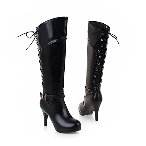 Bottes de chevalier hautes pour femme avec talons confortables 9.5cm