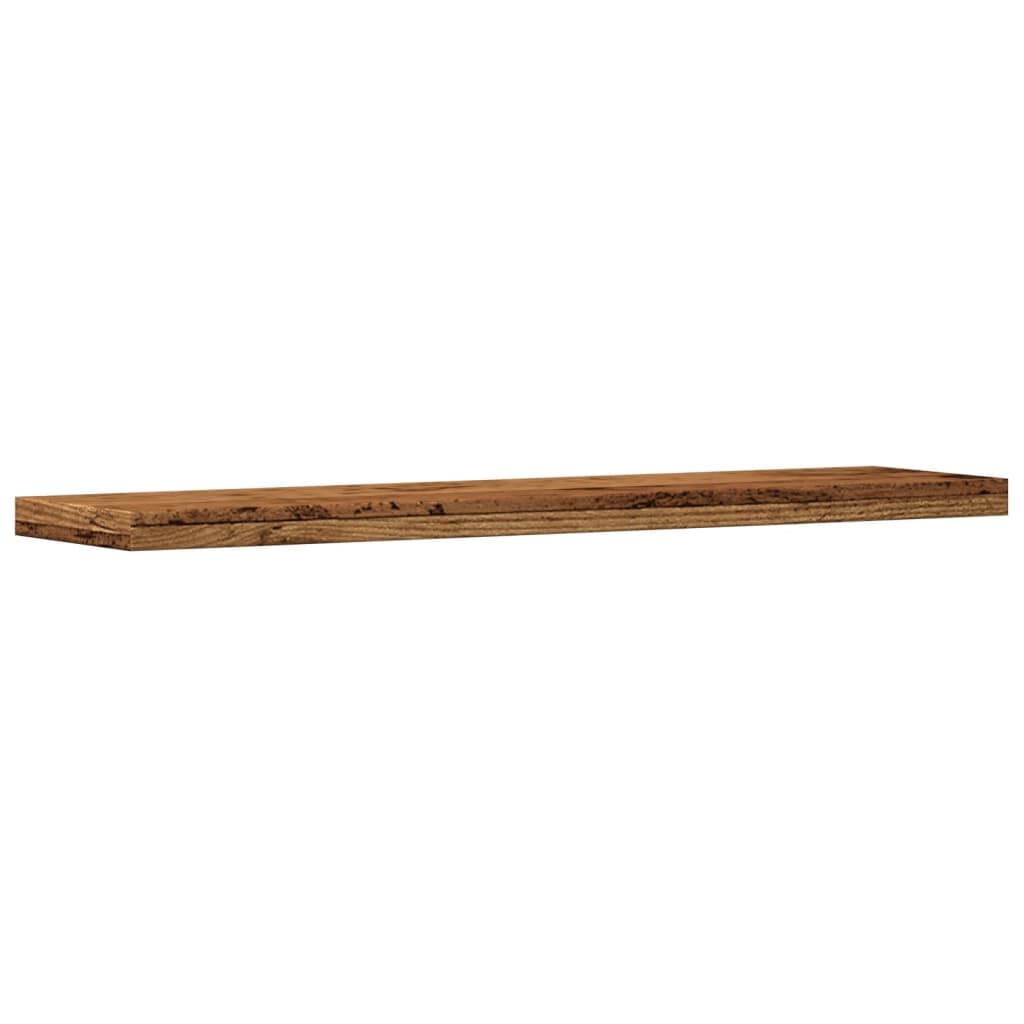 Estantería de pared, 4 unidades, aspecto de madera envejecida, 40 x 10 x 1,5 cm, para salón, dormitorio, oficina, pasillo, con espacio de almacenamiento y función de almacenamiento