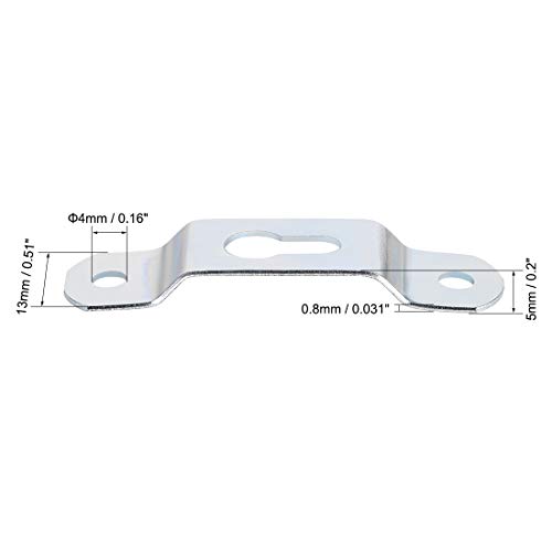 Image of uxcell Keyhole Hanging Plate, 49mm x 13mm Single Hole Hook for Picture Frames with Screws, 20 Pcs (Silver Tone)