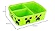 p:os p:os Minecraft Brotdose für Kinder mit 3 Fächern, Lunchbox aus Kunststoff mit Clip-Verschlüssen, Vesperdose für Kindergarten, Schule und Freizeit