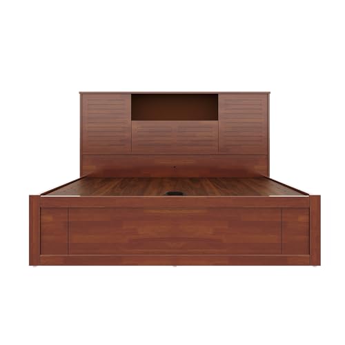 Image of Wakefit Bed | Queen (78 X 60) Sheesham Wood Bed Hydraulic, 3 Year Warranty | - Aquari - Golden Brown