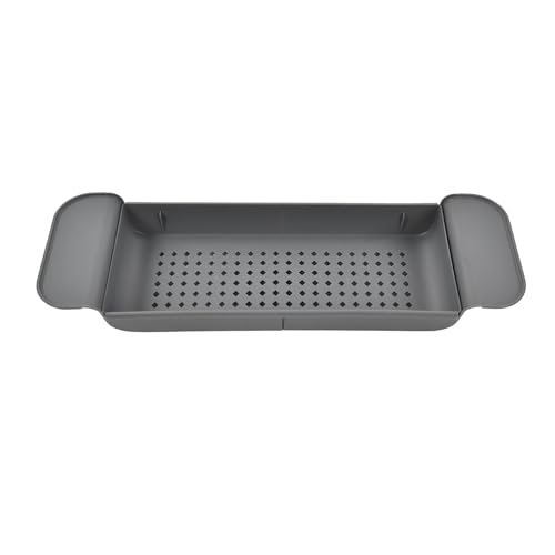 Bandeja de desagüe Extensible for bañera, Estante Almacenamiento Sencillo y Elegante for plástico(Gray)