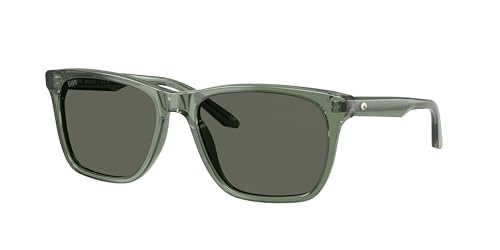 Image of Costa Del Mar Gravels Polarized Sunglasses for Men UV Protection Fishing Boating Beach 580g Size 57, Seaweed Green/Grey, 580 G, 57 EU