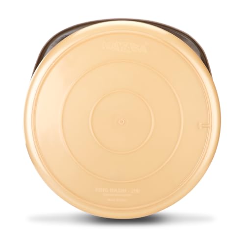 Image of Nayasa Basin Round Ring Funk 19 LTR Plastic Utility Washing Tub | Printed Design | Strong, Lightweight Multipurpose Tub for Laundry, Cleaning & Household Use | Brown