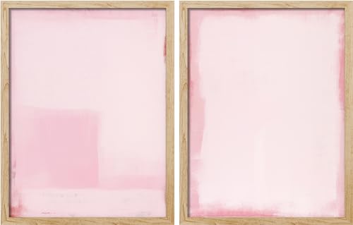 SIGNWIN Adhesive Canvas Poster Set Soft Blush Abstract Pastel Pink Minimalist Paintings Photography Modern Art Decorative Scenic Multicolor for Bedroom - 12'x16'x 2
