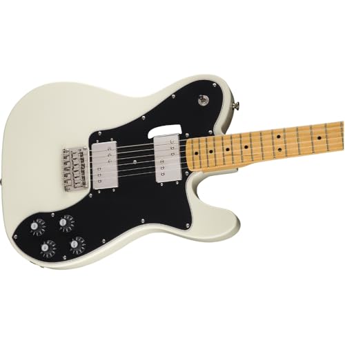 Image of Fender Squier Classic Vibe 70s Deluxe Telecaster Electric Guitar, Olympic White, Maple Fingerboard