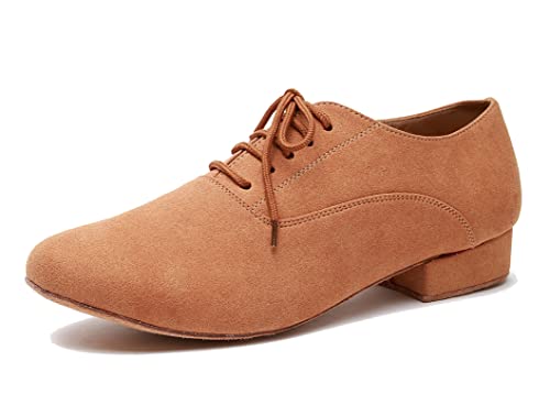 Minishion Dancing Shoes for Mens Boys Latin Salsa Swing Ballroom Dance Shoes with Heel L274 Brown US...