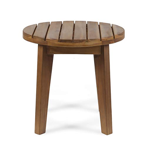 Christopher Knight Home Parker Outdoor 16" Acacia Wood Side Table, Teak Finish - Image 8