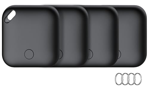 Smart Air Traceur Tag Lot de 4, Finder Tag Compatible avec Apple Localiser (iOS Uniquement), Localisateur D'Objets Bluetooth pour Valises Portefeuilles Clés Sacs Bagages, Batterie Remplaçable