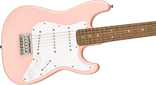 Image of Fender Squier 3 /4-Size Kids Mini Strat Electric Guitar - Pink Bundle with Amplifier, Cable, Tuner, Strap, Picks, and Austin Bazaar Instructional DVD
