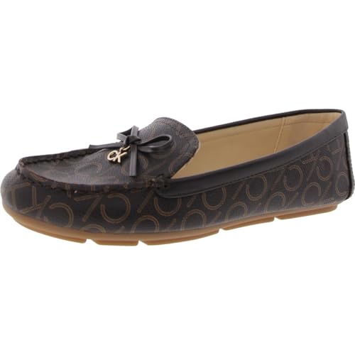 Calvin Klein Women's Linca Loafer, Espresso Logo, 6.5