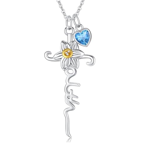 Collier fleur de naissance et pendentif croix pour affirmer sa foi