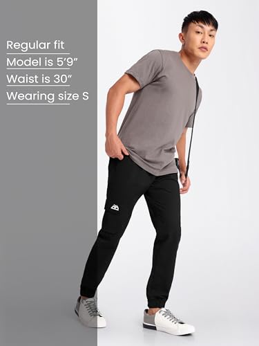 Image of Beyoung Cotton Solid Elastic with Drawstring Cargo Joggers for Men | Regular Fit | 2 Spacious Pockets | Smooth Texture