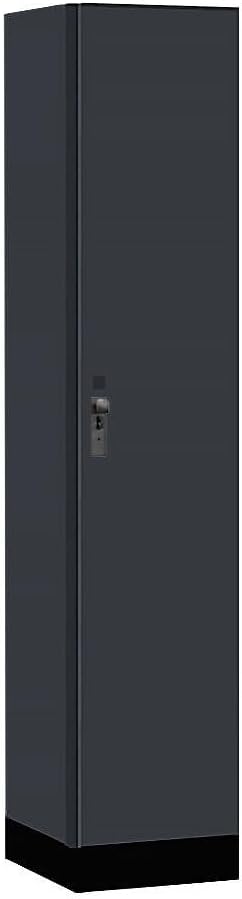 Salsbury Industries 15-41168CM 15 in. Wide Premier Wood Locker - Single Tier - 1 Wide - 6 ft. High - 18 in. Deep - Carbon Mesh - Hasp