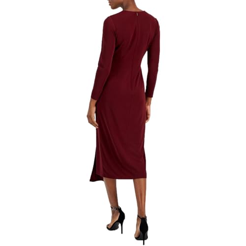 Robe Anne Klein Shirred O Ring Midi Chapeau Cocktail Casual Chic - 2