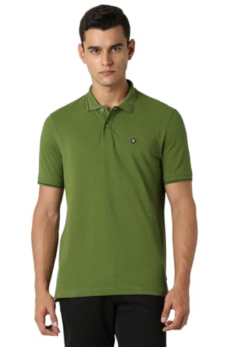 Van Heusen Men's Cotton Regular Fit Polo T-Shirt (Vskpwrgfp09032_Green Xl)