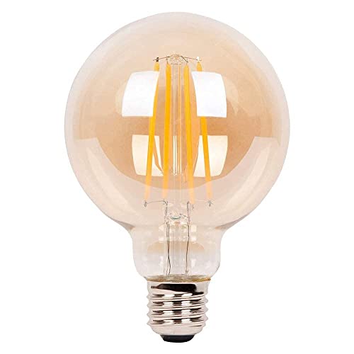 Image of Desidiya Edison Tungsten Filament Round Antique Glass G80 Light Bulbs Pack Of 6 Vintage Base E27 Bulb Yellow Light For Home Decoration Living Room /Restaurant Bar Lighting - 4 Watts,Incandescent