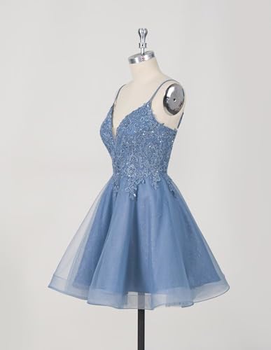 Homecoming Dresses 2025 Short Sparkly Lace HOCO Prom Dress for Teens Flowy Tulle A-Line Princess DAMA Dresses4