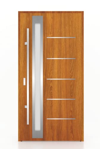 Puerta de Entrada Valencia 980 mm x 2070 mm Apertura Izquierda (Roble Dorado)