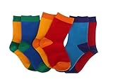 MIXIN ITUP Primary Colors Collection Socks - 3 Pair Pack - Ages 9-12 Years - Fun Mismatch Multipack