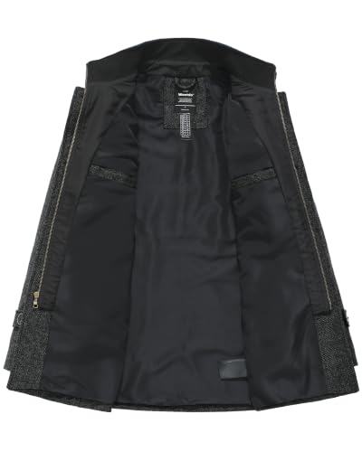 Image of Wantdo Men's Wool Blend Jacket Stand Collar Windproof Pea Coat