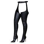 Thigh High Boots Women Stretch Sexy Ladies Booties Stylish High Heeled Long Shoes with Belt Pointed Toe Vintage Over the Knee Boots Fall Winter