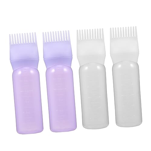 FRCOLOR Hair Dye Bottle Applicator Set Root Comb Applicator Bottle Plastic Hair Coloring Bottle Salon Applicator for Hair