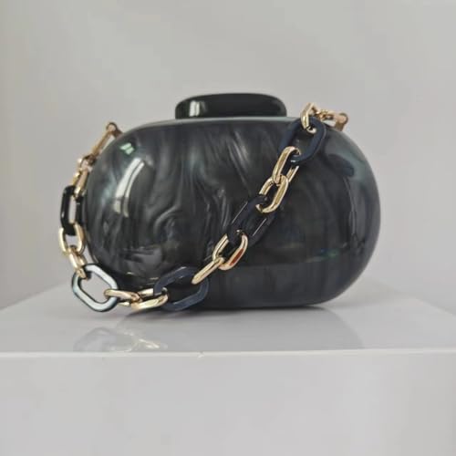Image of Acrylic Bubble Bag Luxury Marble Clutch Evening Purses for Women Glitter Handbag for Wedding Party Prom