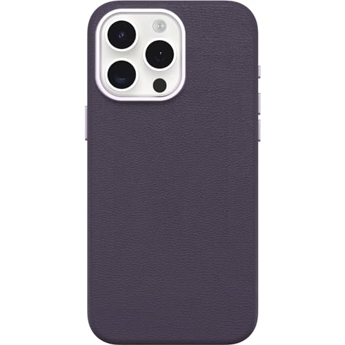 Image of OtterBox iPhone 15 Pro Max Symmetry Series Cactus Leather for MagSafe - Plum Luxe (Purple), Snaps to MagSafe, Ultra-Sleek, Raised Edges Protect Camera & Screen