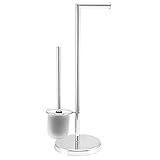 Tian Xing Jian Toilettenpapierhalter stehend mit bürste,Oberflächenbehandlung aus verchromtem Stahl,schwerem Boden,19 x19 x57cm,für Badezimmer,Der obere Halter 13cm