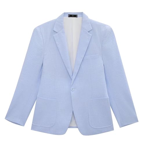 Men Seersucker Suit 2 Piece Solid Pin Stripe Suits for Men Summer Beach Wedding Outfits Slim Fit Formal Casual2