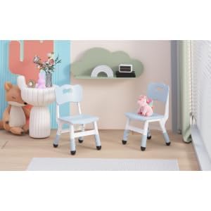 Image of 4-Pack Height Adjustable Kids Plastic Chairs, Ergonomic Backrest Kids Chairs with Non-Slip Feet, 82Kg Weight Capacity, Durable Toddler Chairs for Home Kindergarten Classroom & Activities