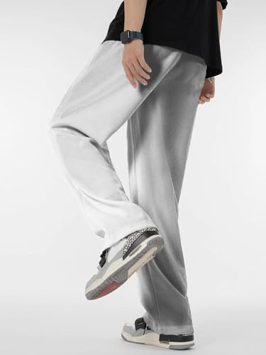 Image of KOTTY Men's Solid Wide Leg Relaxed Fit Drawstring Waist|Casual Joggers for Streetwear & Gym