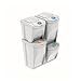 Prosperplast Juego de 4 Cubos de Reciclaje Sortibox de plastico en Color Blanco, 120L (35 x 2) y (25 x 2) litros