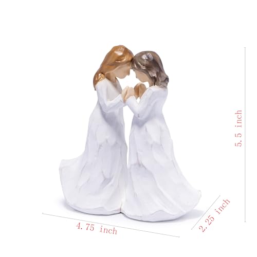 Figurines de amistad blancas efecto madera miniatura 7