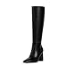 VIUGJNEX Knee High Boots Black Boots for Women Pointed Toe Chunky Heel Long Boot Side Zipper Fall Fashion Boot Size 7