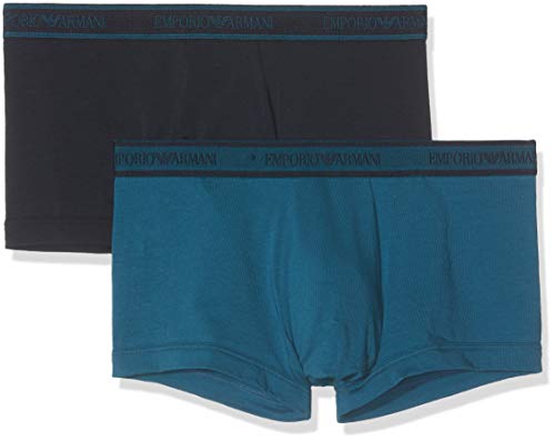 Emporio Armani Men's Core Logoband 2-Pack Trunk, Oil/Marine, XXL