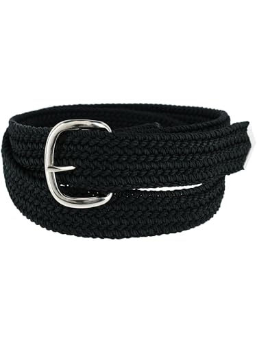 Nocona Belt Co Men's Big & Tall Nylon Cord Woven Belt, Solid Black3