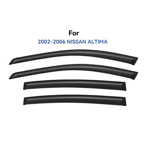 Image of Window Visors Rain Guards for 2002 2003 2004 2005 2006 Nissan Altima, Out-Channel Window Vent Wind Deflectors Visors Shades for 02 03 04 05 06 Nissan Altima