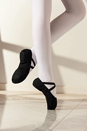 Image of Dance Women's Ballet Shoes Stretch Canvas Dance Slippers Split Sole for Girls /Adult