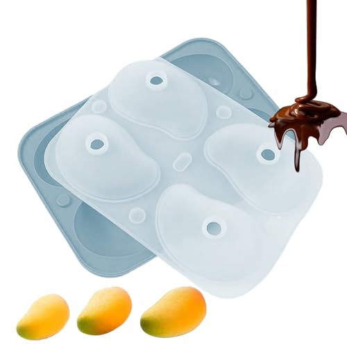 Molde Para Mousse,Molde Para Jabón 3D En Forma De Mango - para Chocolate de 4 Cavidades para Reposteros Caseros y Profesionales
