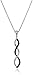 Sterling Silver Black and White Diamond Pendant Necklace (1/4 cttw), 18"