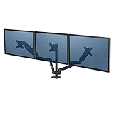 COMPATIBLE CON VESA: se monta fácilmente mediante abrazadera o atornillado a la mesa, cada brazo sostiene un monitor de hasta 7 kg y de hasta 27 pulgadas y cumple con los estándares VESA de montaje de monitor