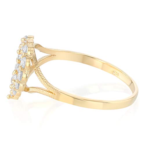 Ioka -14K Solid Tri Color Gold Sweet 15 Anos 15 Years Birthday Quinceanera CZ Heart Cut Ring3