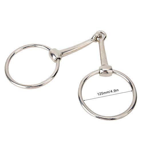 Hffheer Caballo Snaffle bit Acero Inoxidable Caballo Boca Ovalada Anillo de Caballo Flojo Boca articulada Hueca bit Accesorios ecuestres