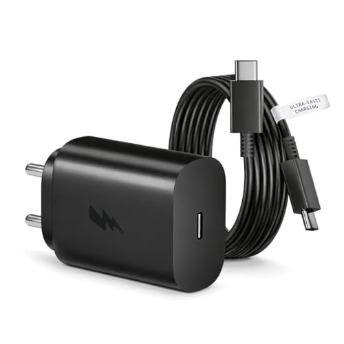 Image of Pantom 25W Charger Adapter with C to C cable, USB Type C compatible for Samsung Z Fold 6 /5 /4, Z Flip6 /5 /4, S25 /S24 /S24+ /S24 Ultra, S23 /S23+ /S23 Ultra /S23 FE with PD 3.0 Fast Charging
